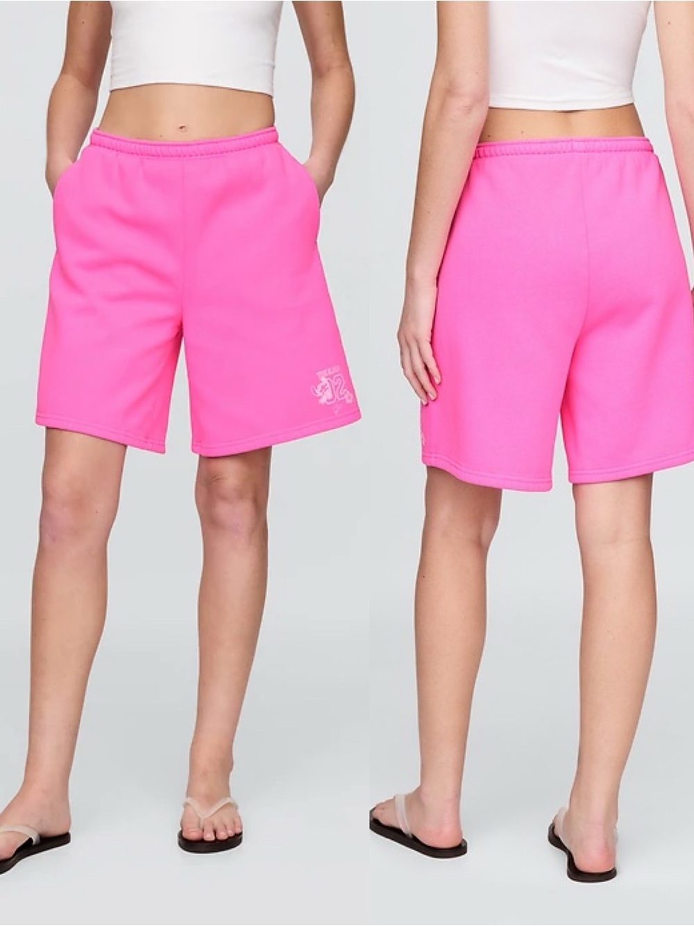 GAP Womens Standout Pink Lilo and Stitch Athletic Drawstring Shorts Size M Tall - Picture 9 of 9